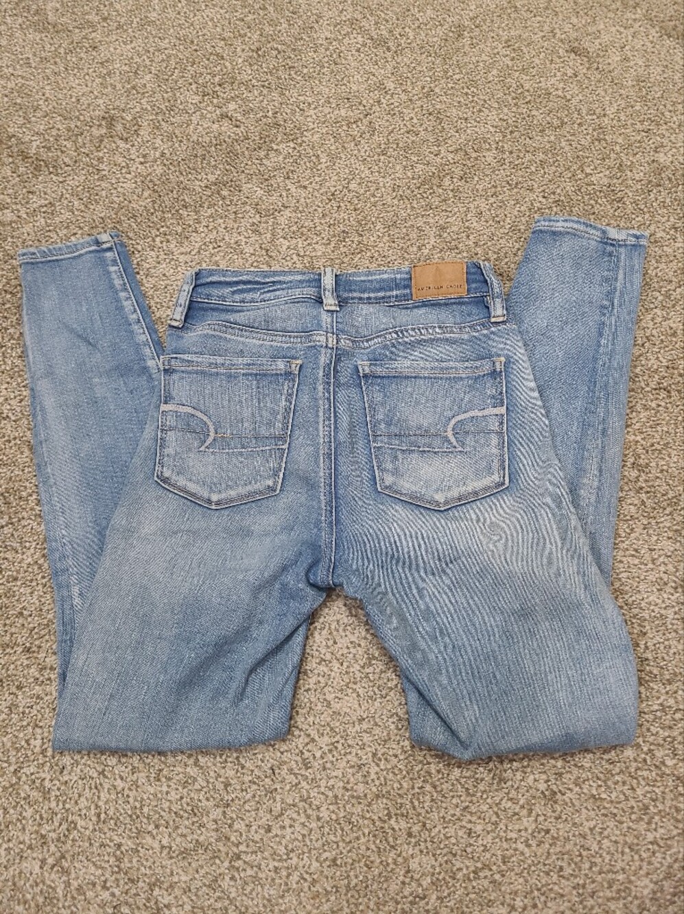 American Eagle Light Wash Super High Rise Jeggings Skinny Jeans - Picture 4 of 6
